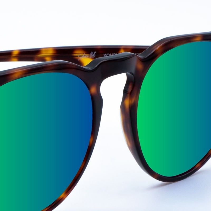 óculos de sol Carey Blue Clover polarizado