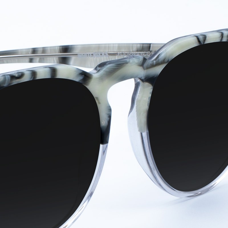 Óculos de sol de mármore Branco Rochas Preto Fundido