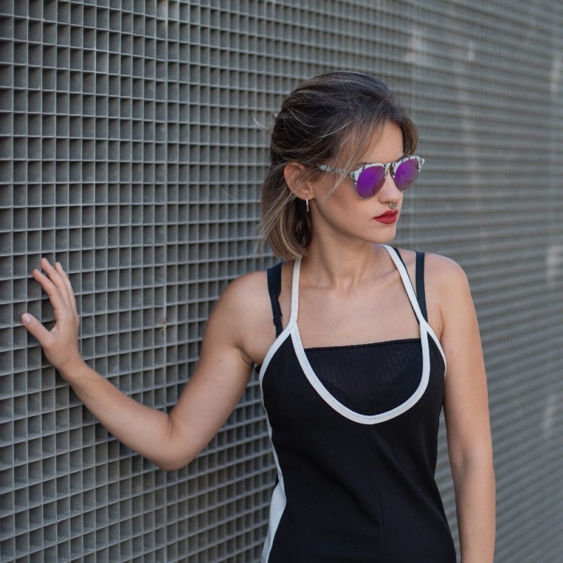 Lunettes de soleil en marbre White Rocks Black Purple yourway